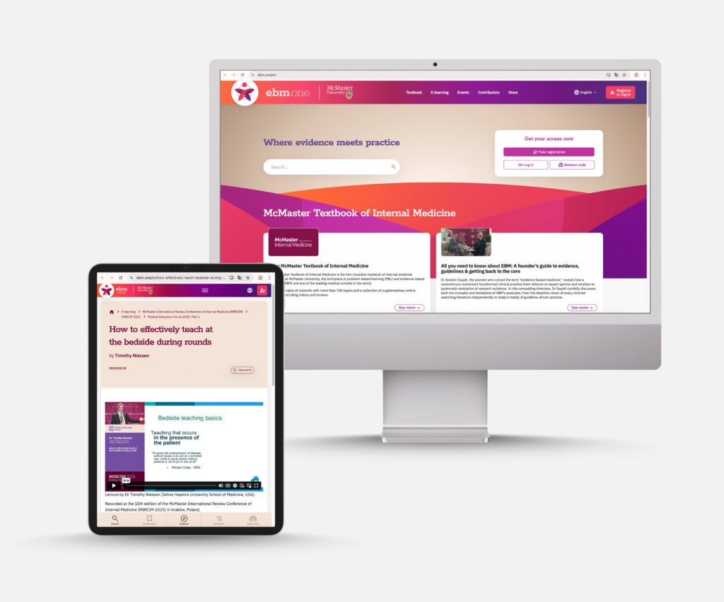ebm.one website mockup showing responsive design on desktop and tablet devices